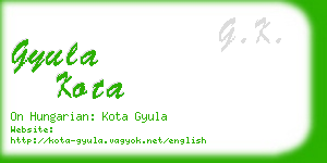 gyula kota business card